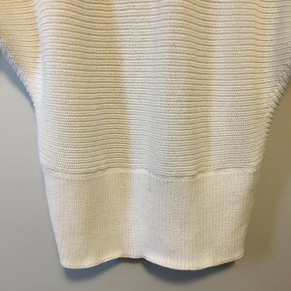 Point Zero White Knit Bat Sleeve Open Front Cardigan Medium Bohemian - Picture 8 of 16